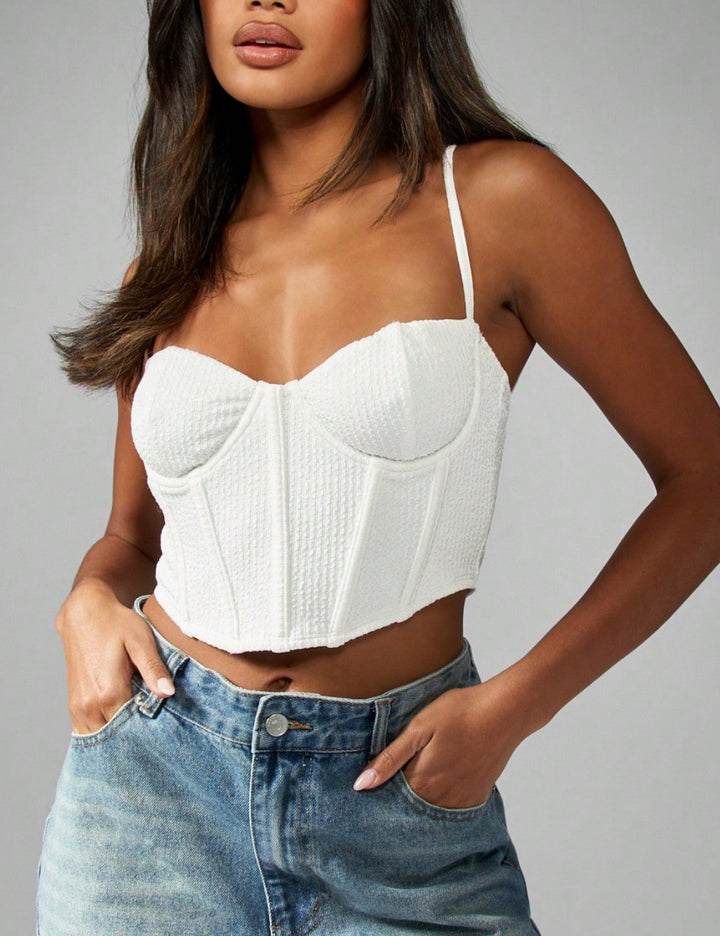 Shein Missguided felső, fehér