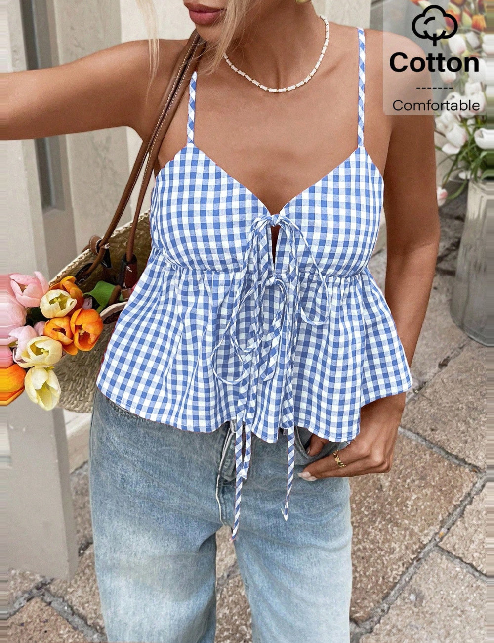 Top Shein, albastru