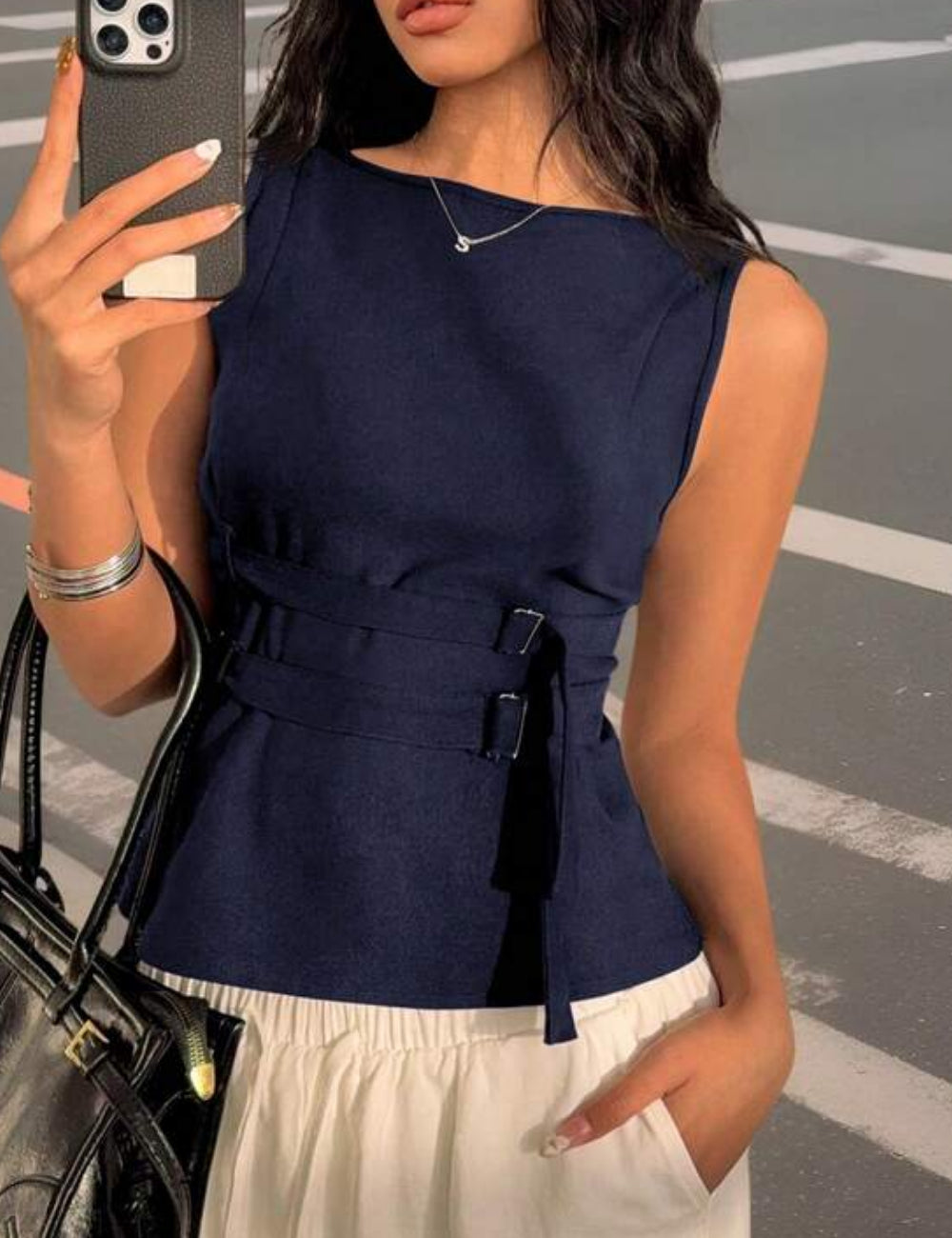 Top Shein, albastru