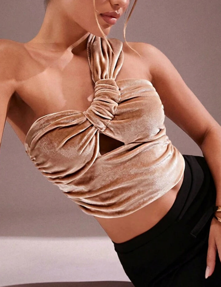 Top Shein HAUTE, bézs