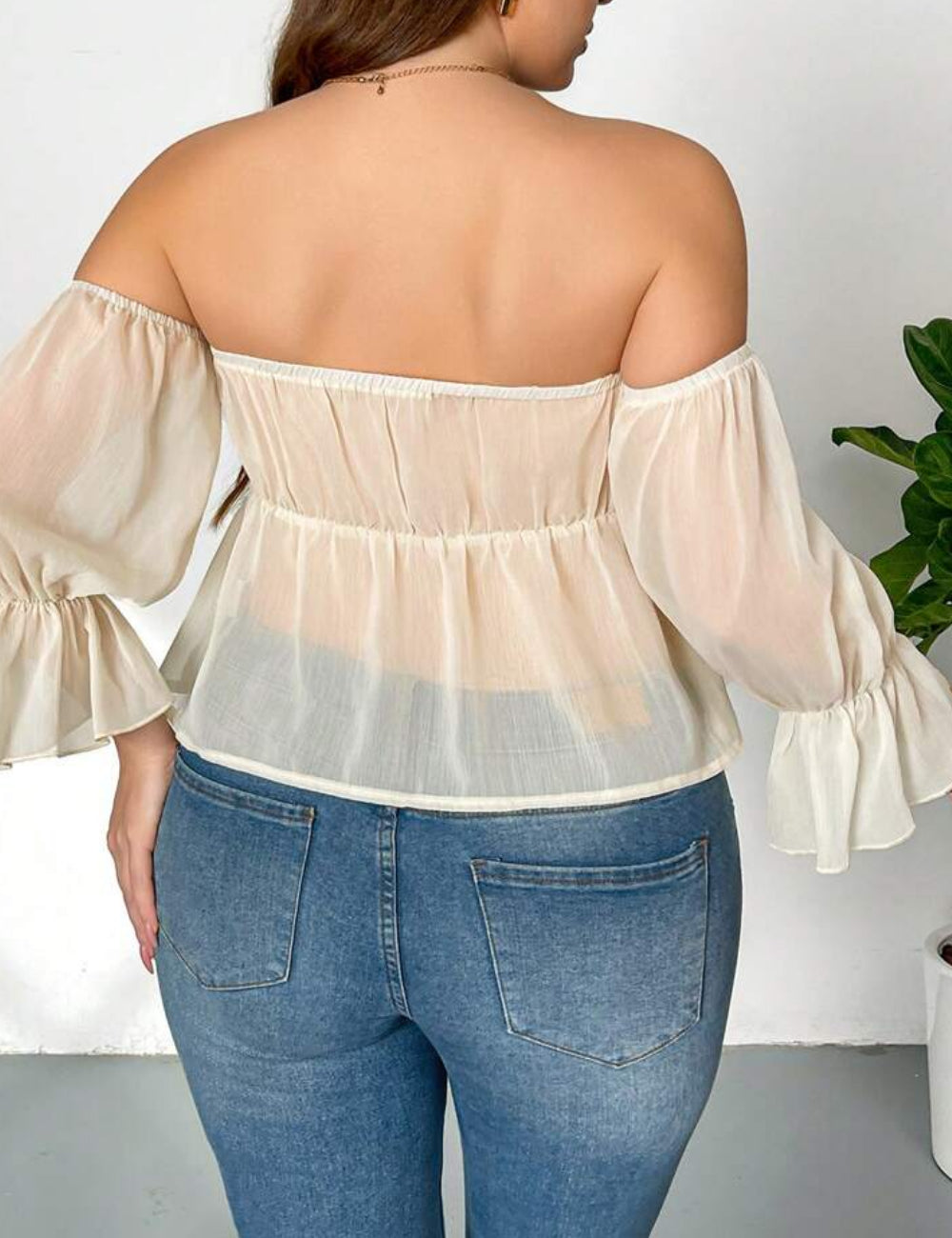 Top Shein, krémszínű