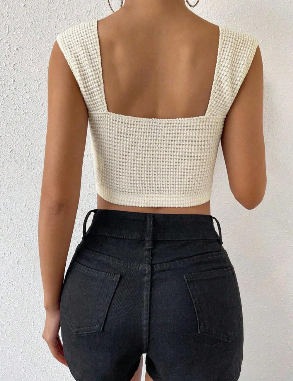 Shein top, krémszínű
