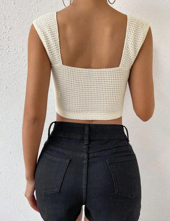 Shein top, krémszínű