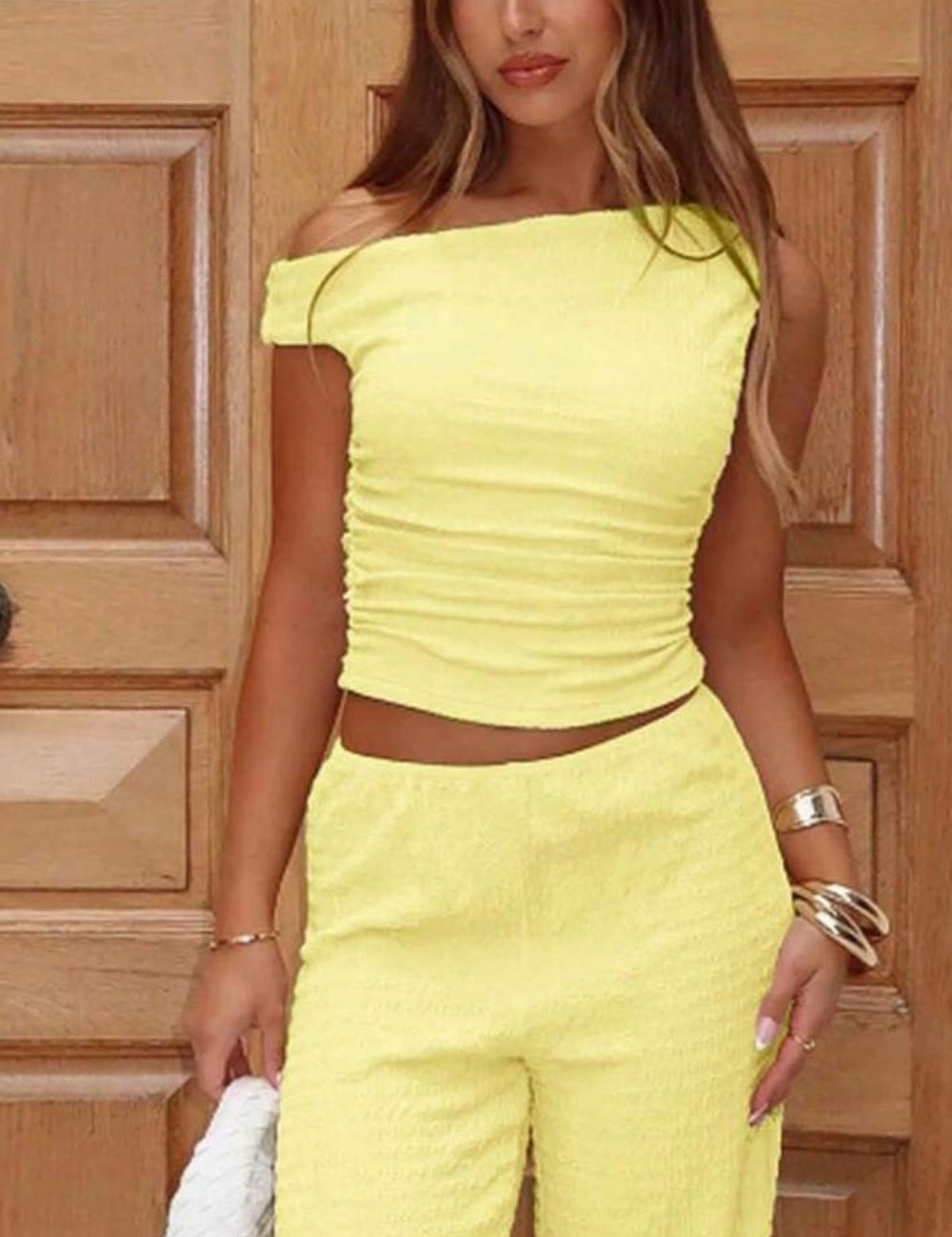 Shein top, sárga