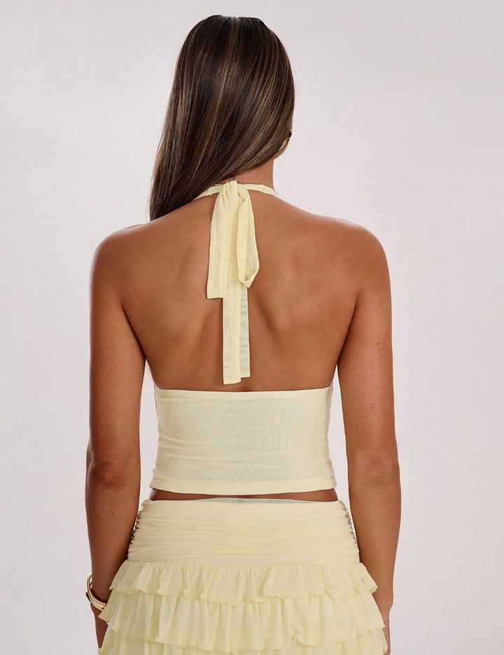 Shein top, sárga