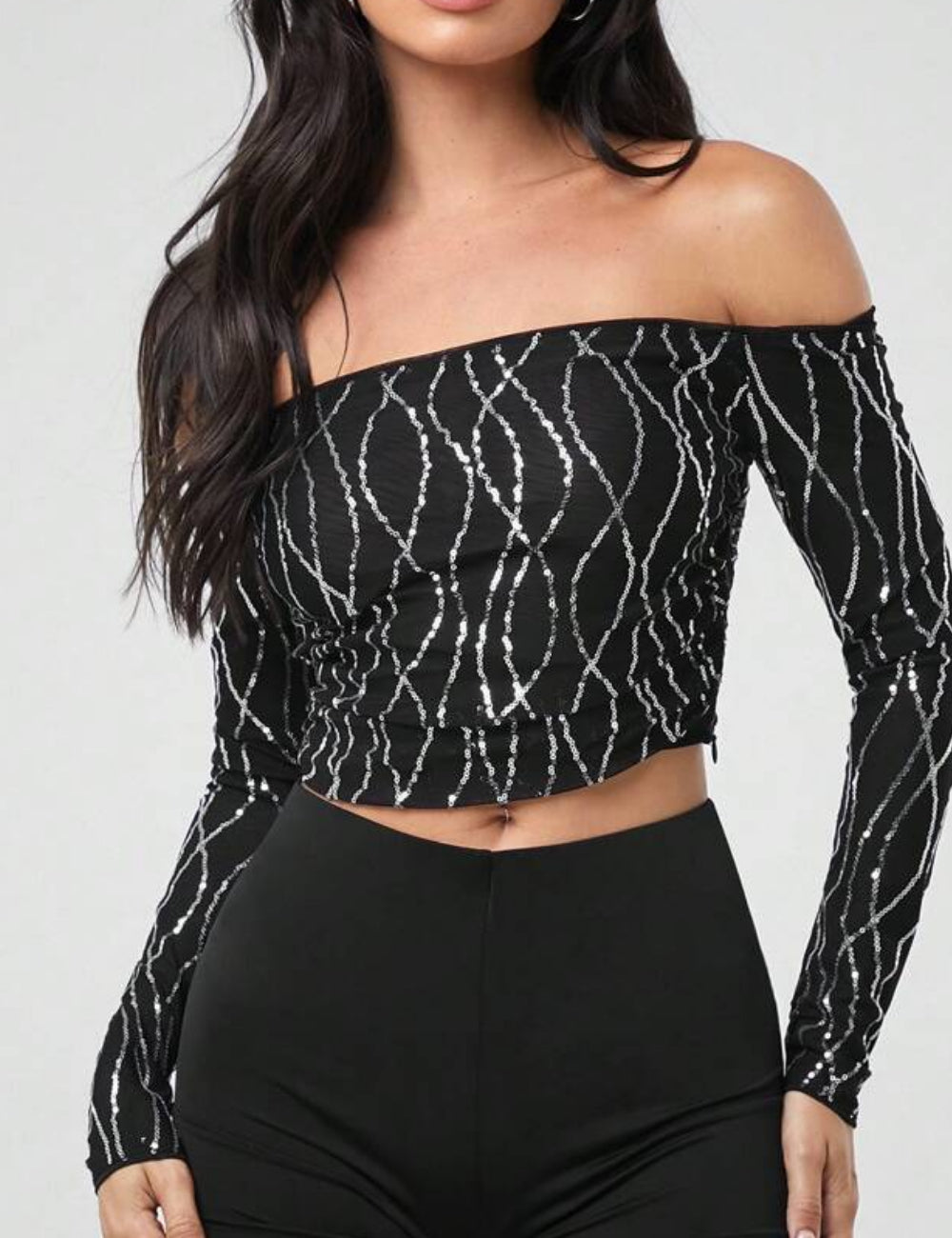 Shein top, fekete