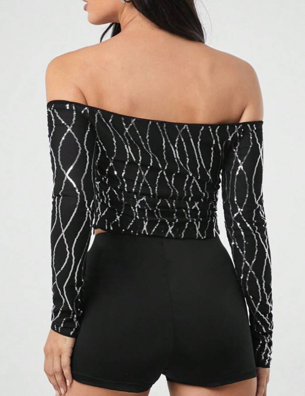 Shein top, fekete