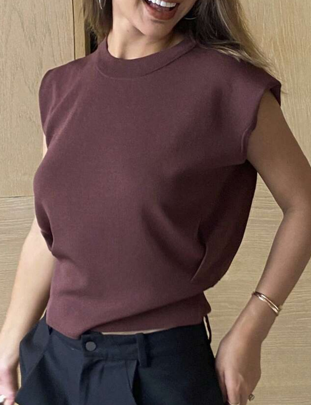 Shein top, bordó