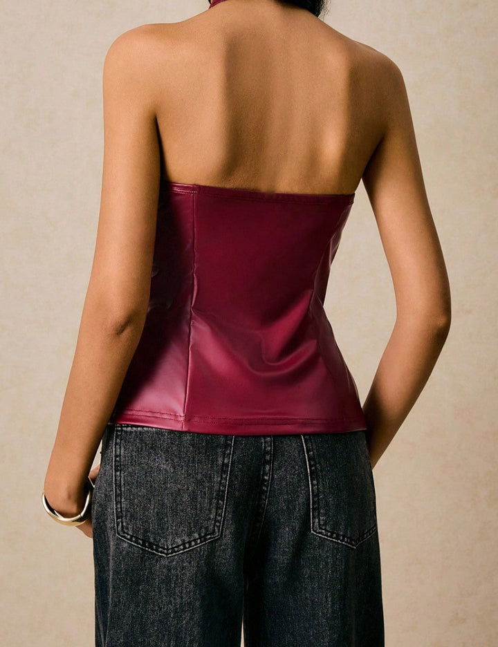 SHEIN top, burgundy