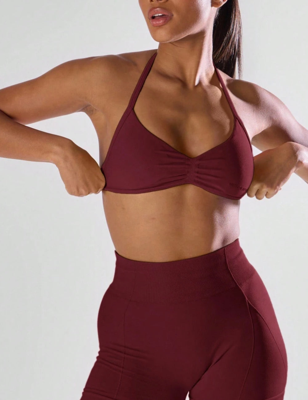 Felső sportmelltartó Shein MUSERA, bordó