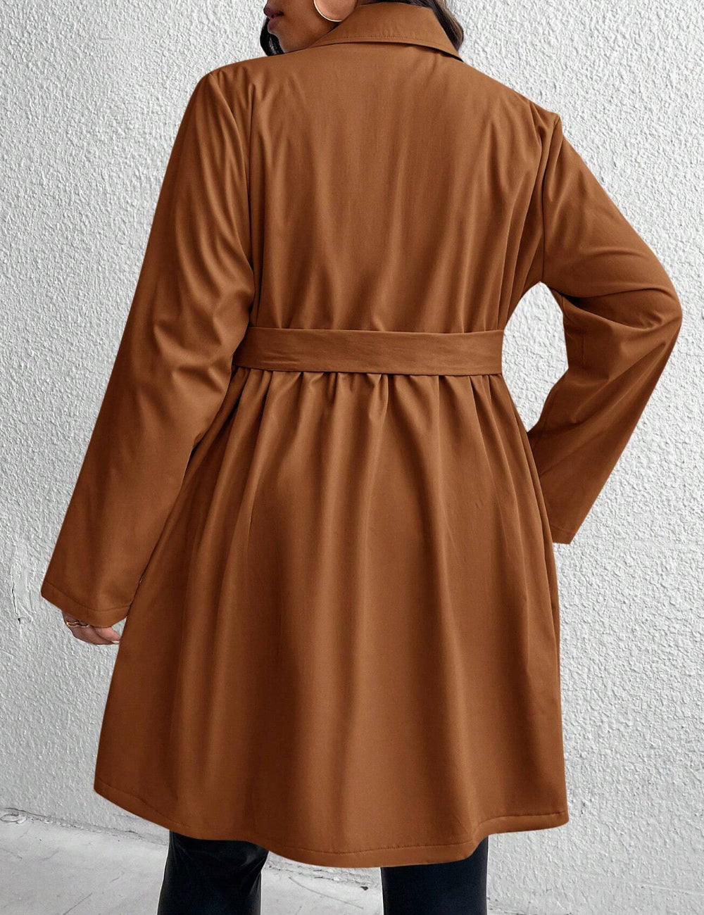Shein Curve+ ballonkabát, barna