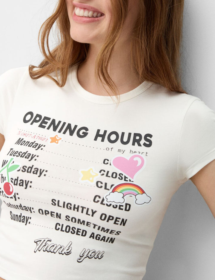 Bershka póló, fehér