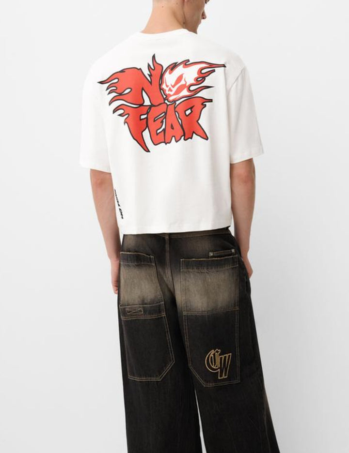 Bershka póló, fehér