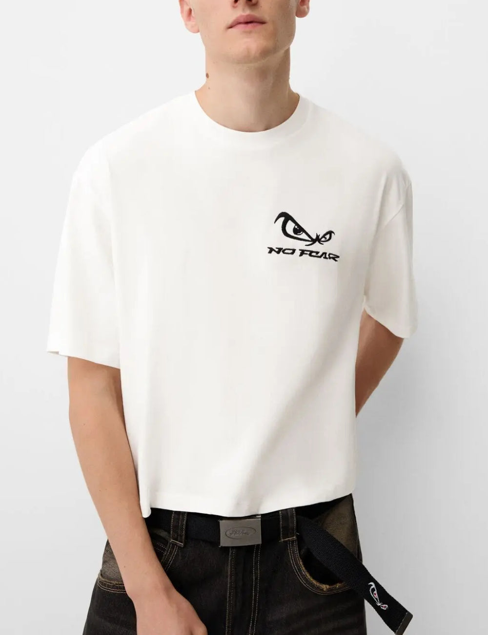 Bershka póló, fehér
