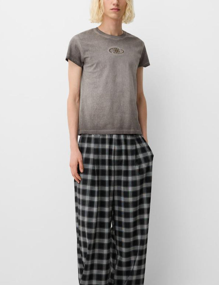 BERSHKA póló, szürke