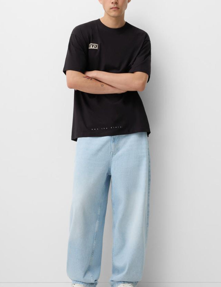 Bershka póló, fekete