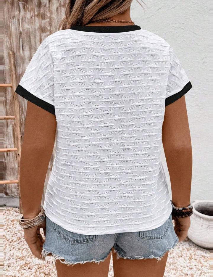Shein Curve+ fehér póló