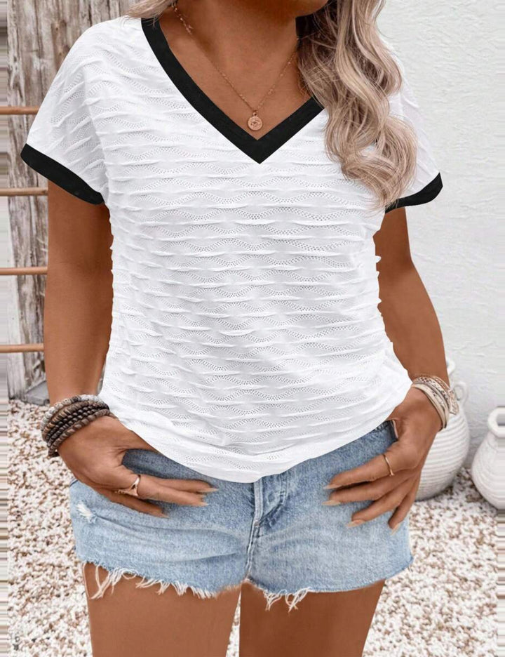 Shein Curve+ fehér póló