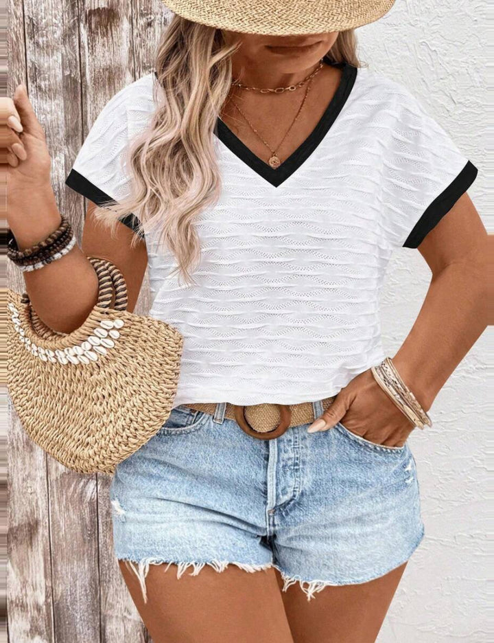 Shein Curve+ fehér póló