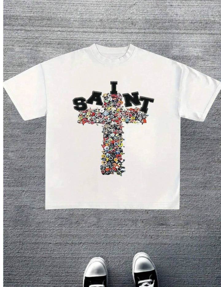 Shein MANFINITY póló, fehér