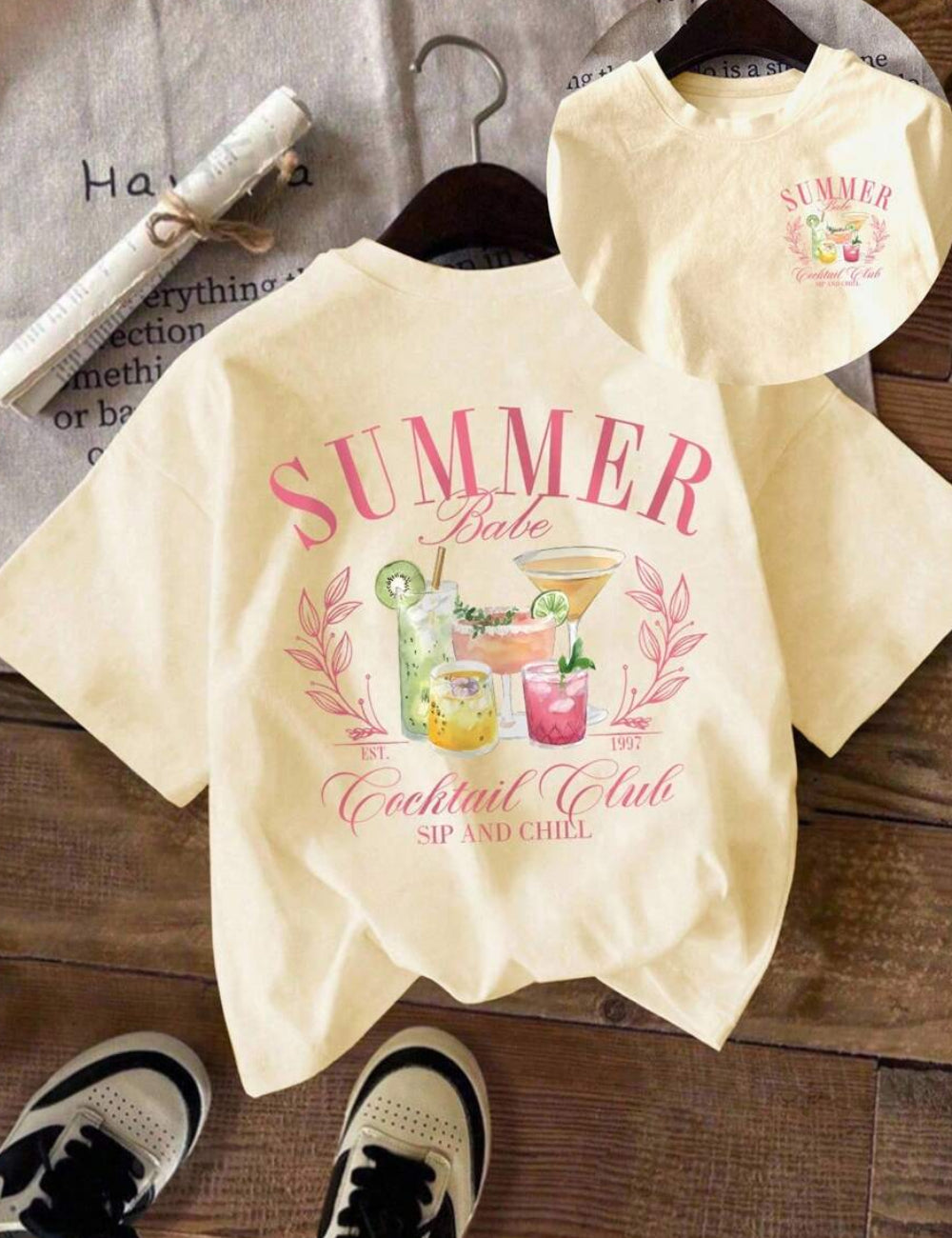 Shein Curve+ póló, bézs színben