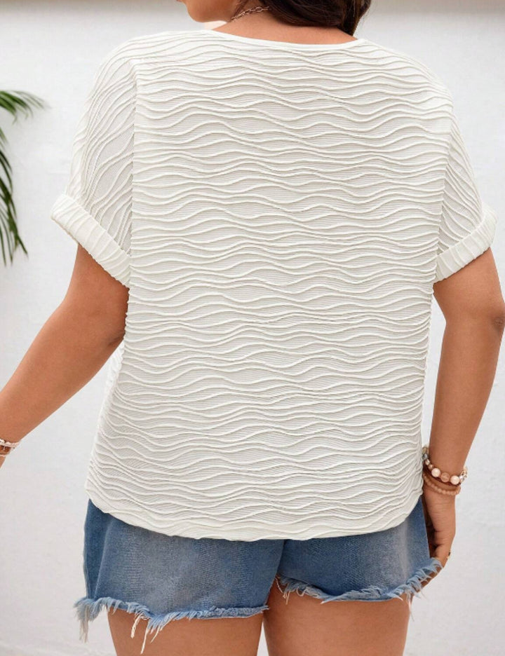 Shein Curve+ krémszínű póló