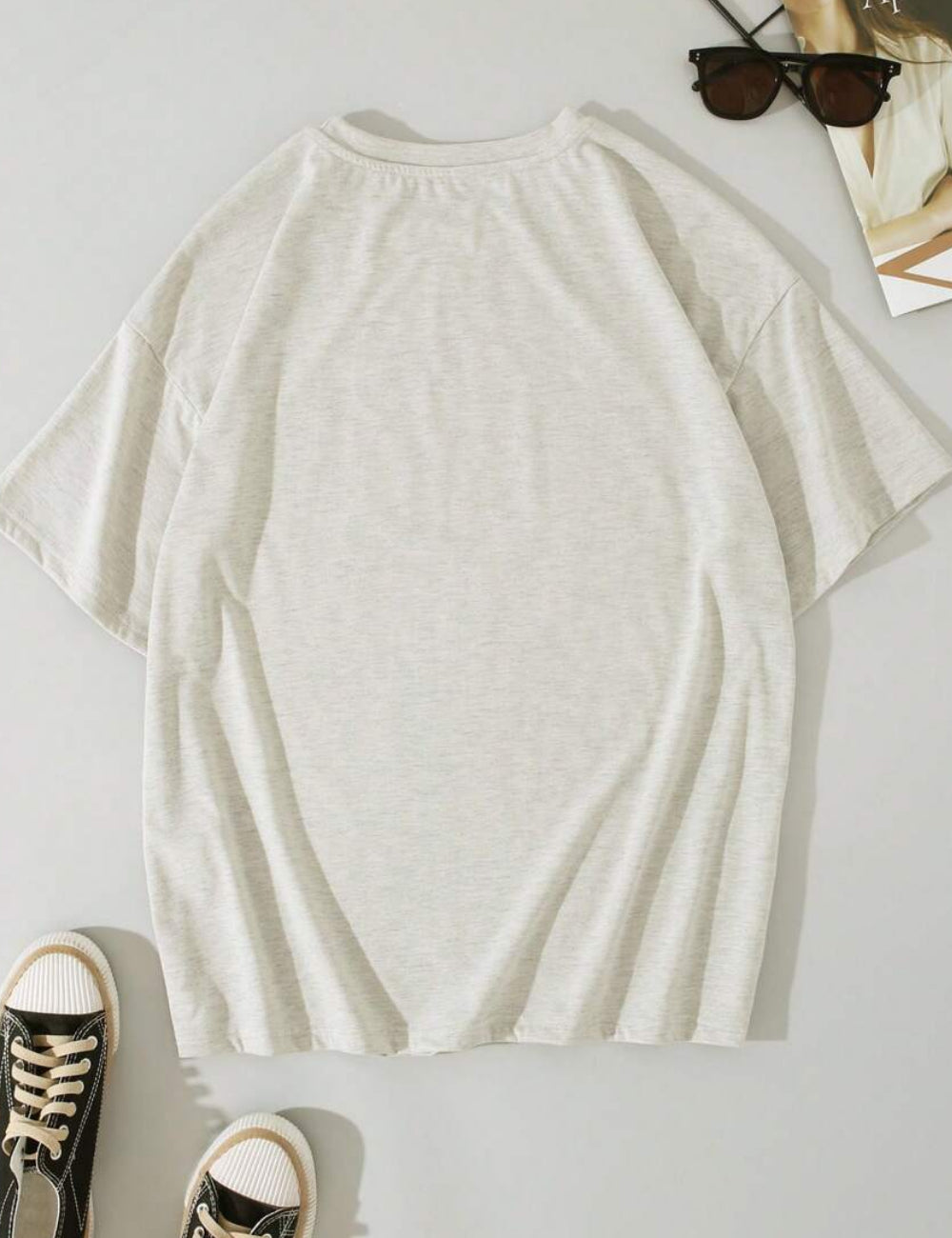 Shein Curve+ póló, krém
