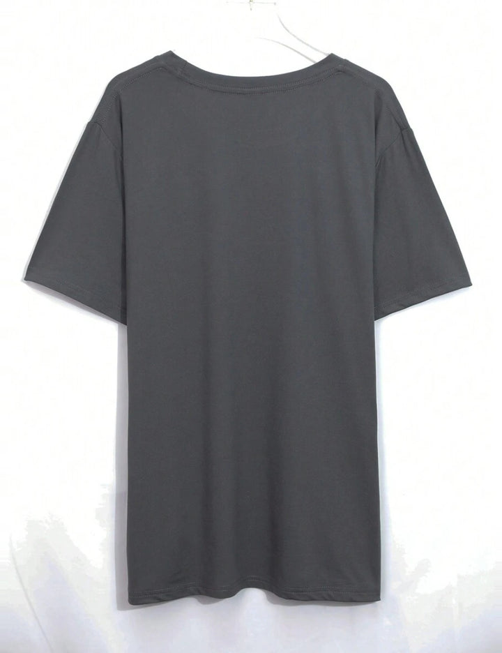 Shein Curve+ póló, szürke