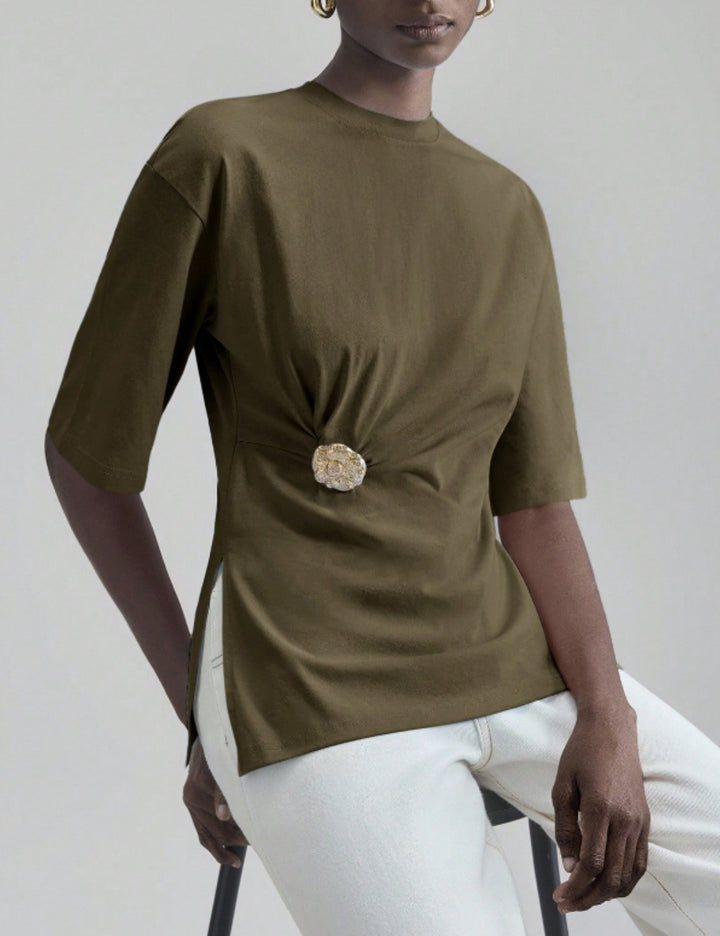 Shein póló, khaki