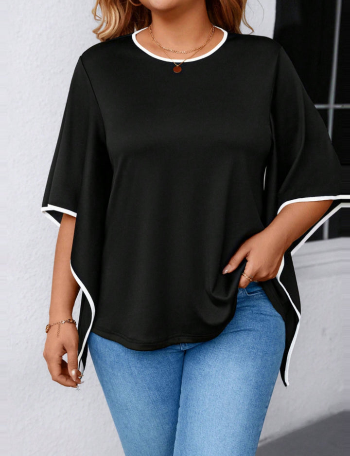 Shein Curve+ póló, fekete