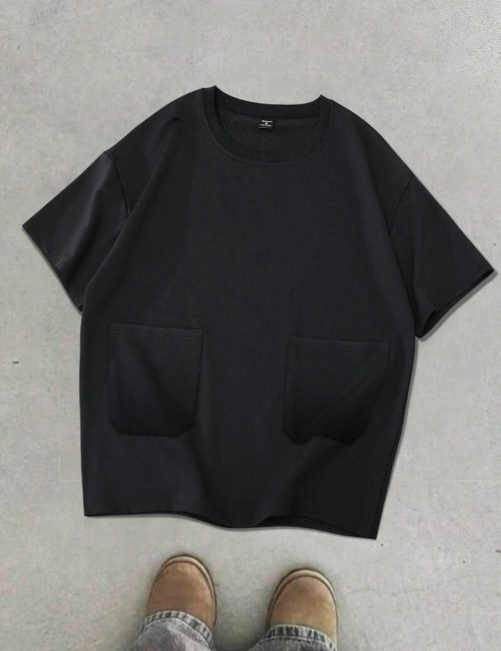 Shein MANFINITY fekete póló