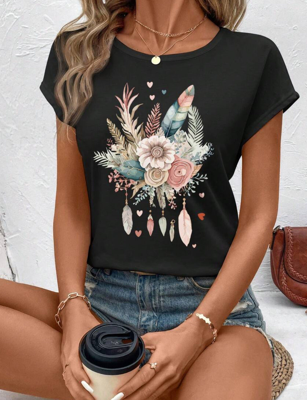 Shein póló, fekete