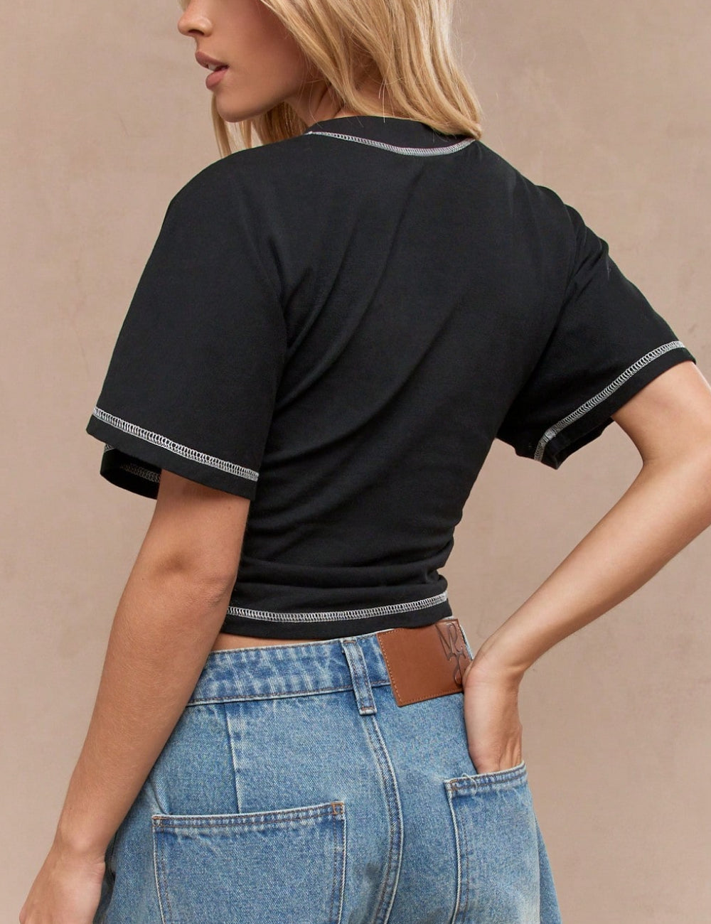 Shein Missguided fekete póló