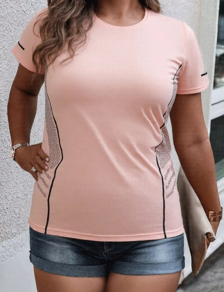 Shein Curve+ póló, rózsaszín
