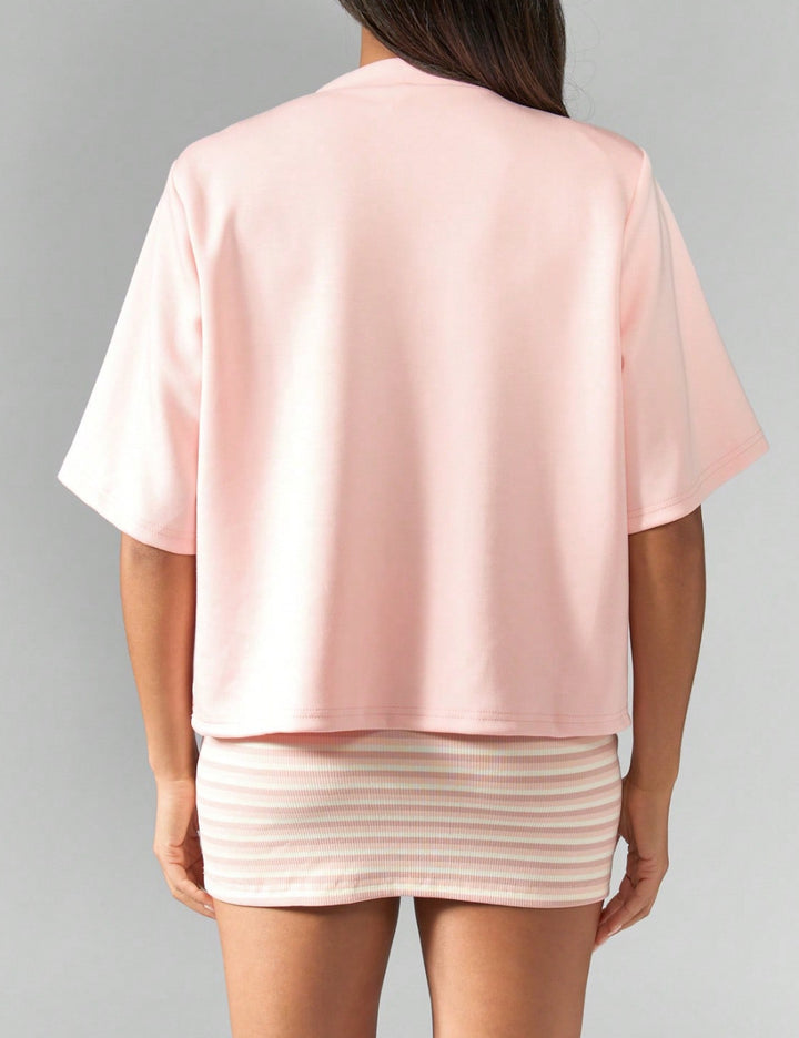 Shein Missguided póló, rózsaszín
