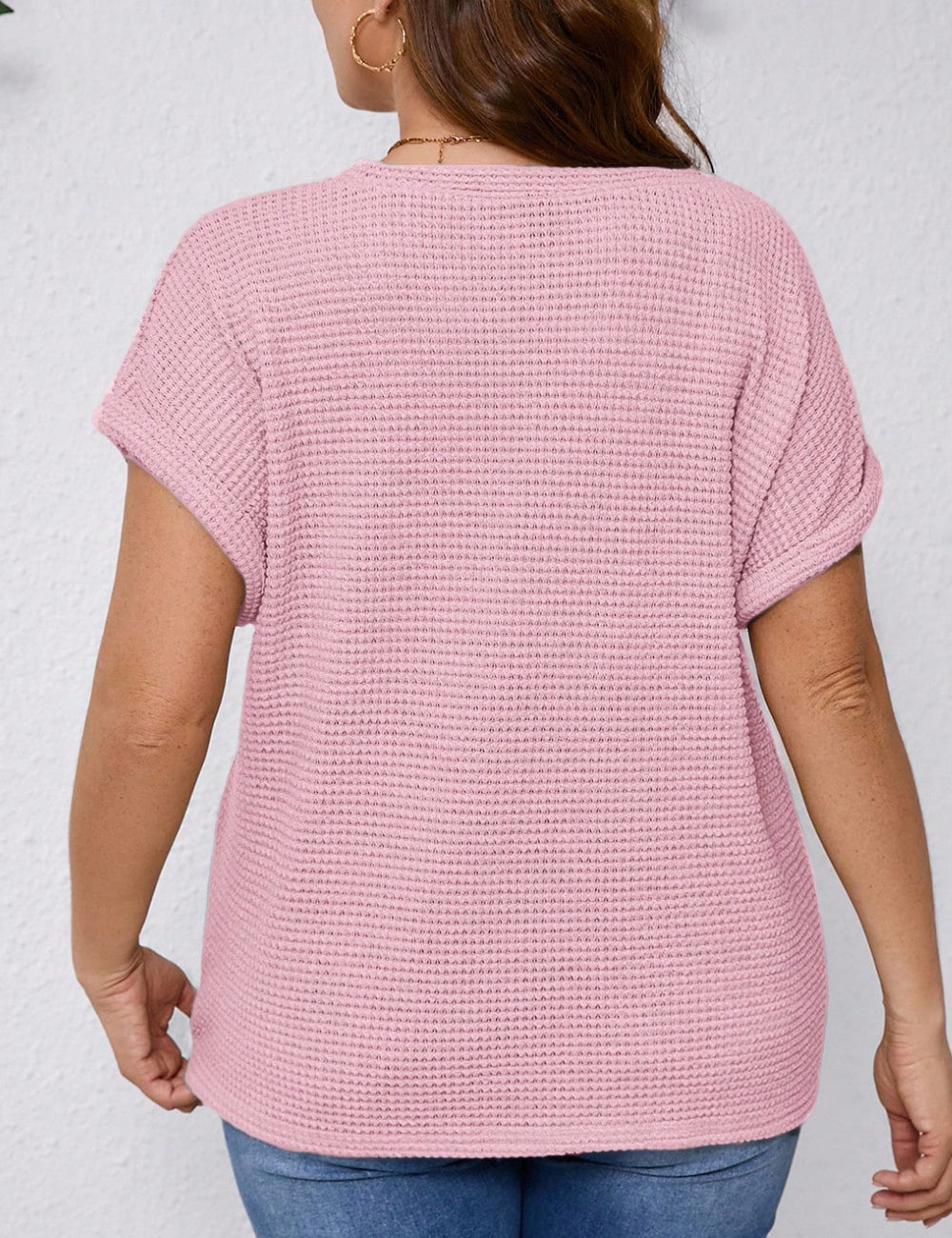 Shein Curve+ póló, rózsaszín