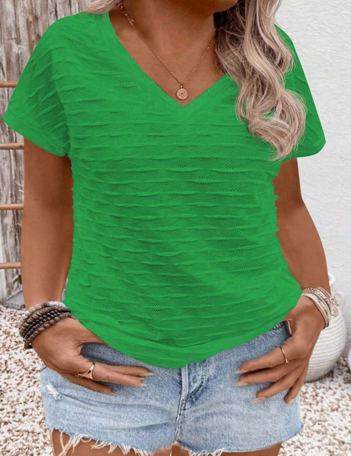Shein Curve+ póló, zöld