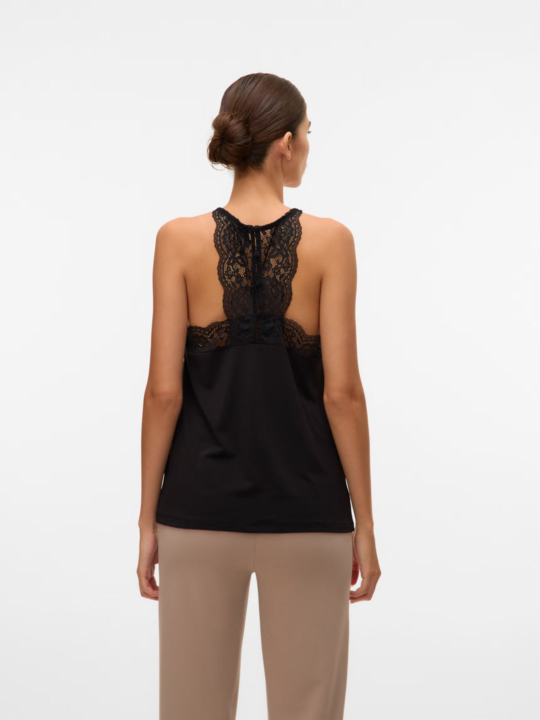 VERO MODA ujjatlan felső, fekete