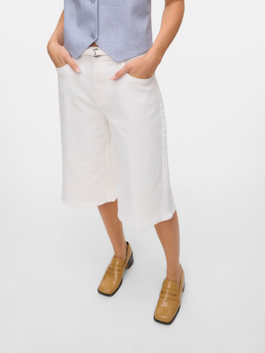 VERO MODA farmer rövidnadrág, fehér
