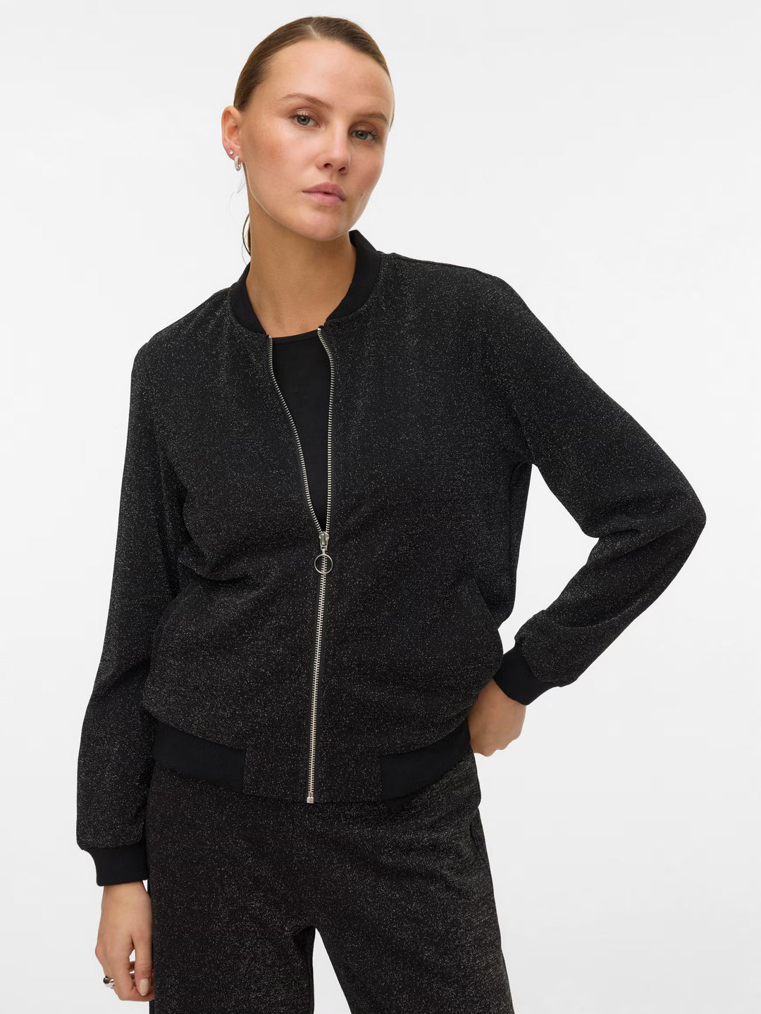 Vero Moda cipzáras blúz, fekete