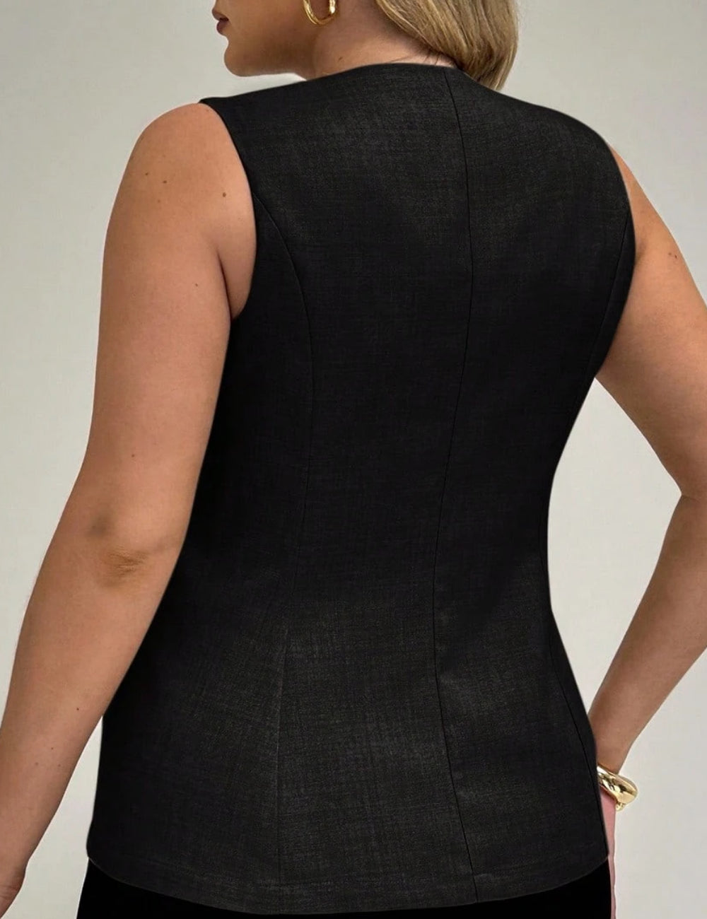 Shein Curve+ mellény, fekete