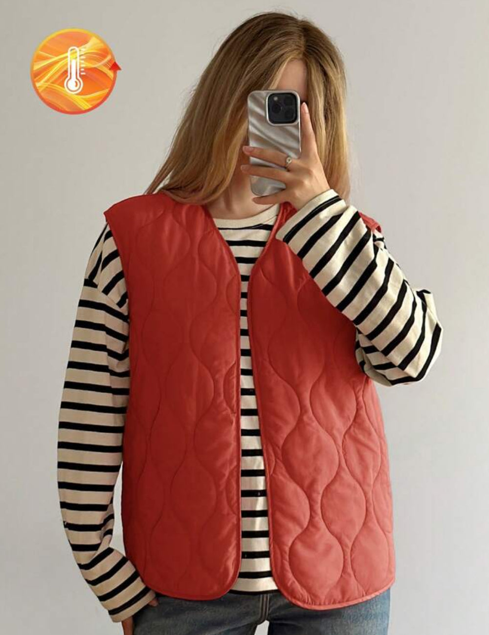 Shein mellény, piros