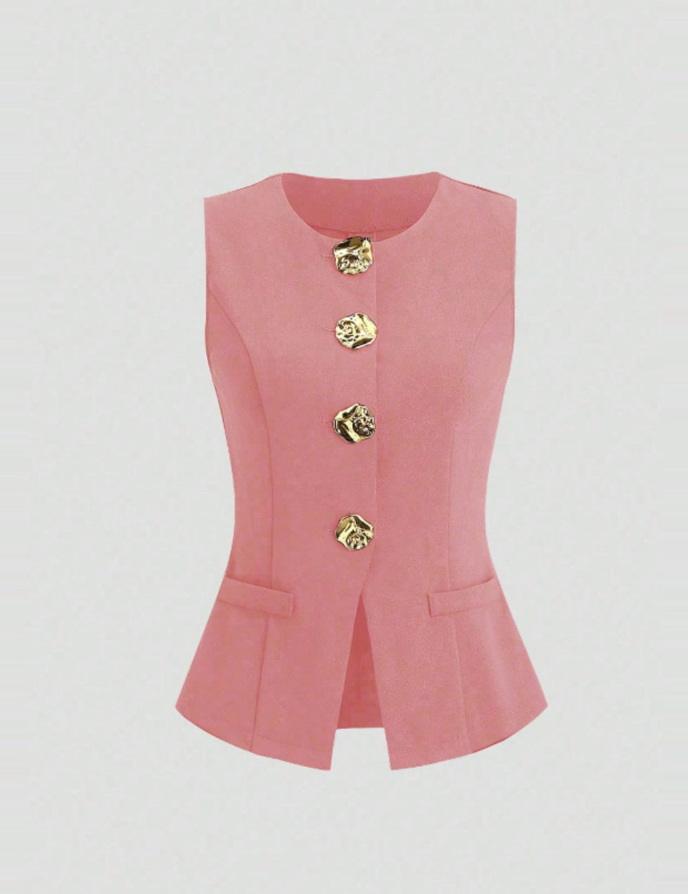 Shein Curve+ mellény, rózsaszín