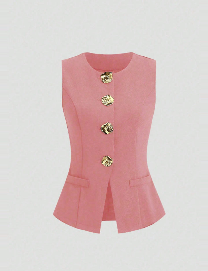 Shein Curve+ mellény, rózsaszín