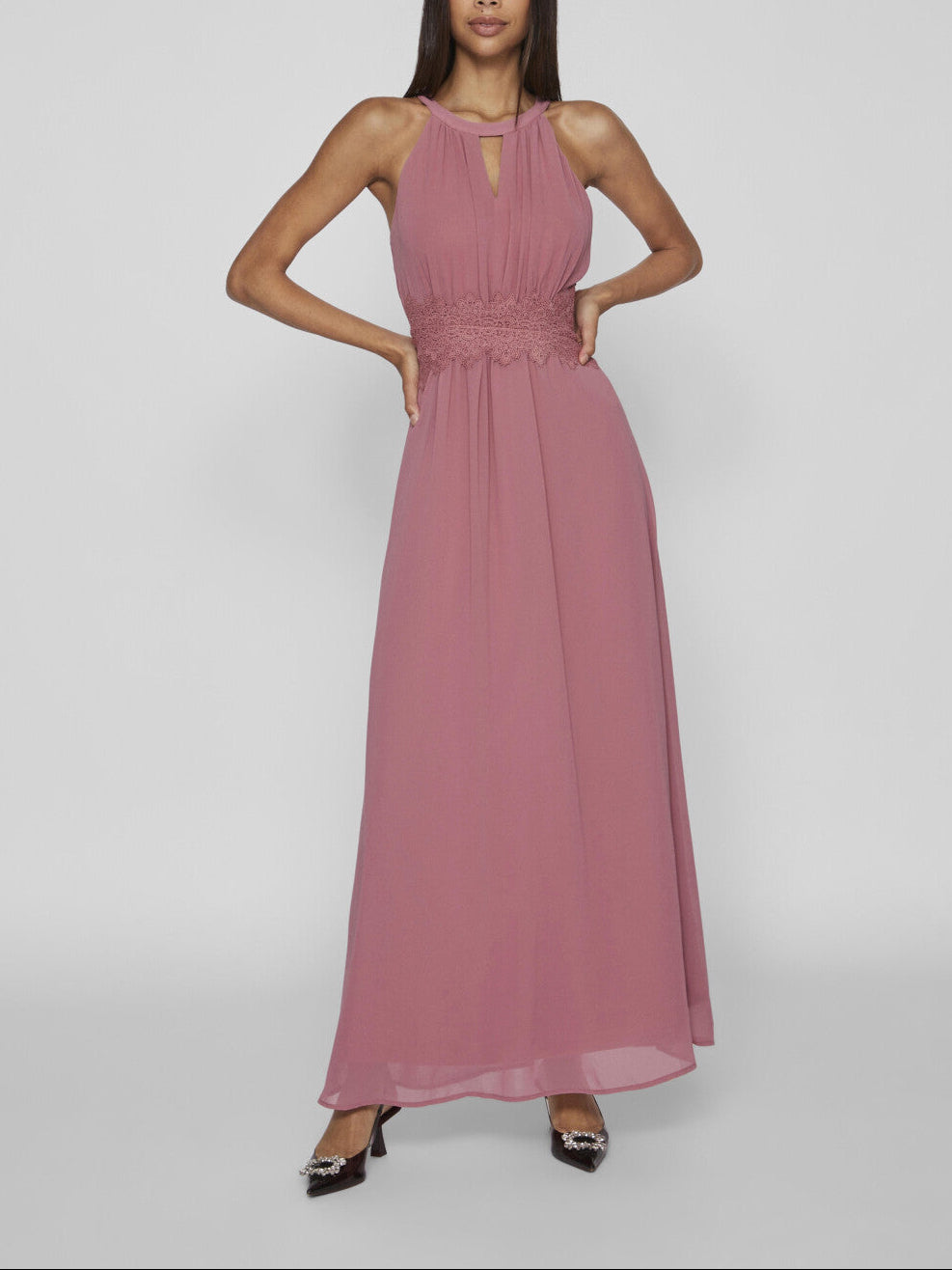 Rochie maxi Vila, roz